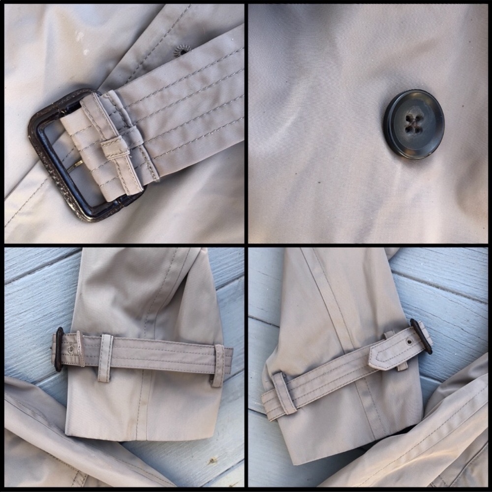 Banana Republic Taupe/Khaki belted trench coat M - Picture 5 of 7